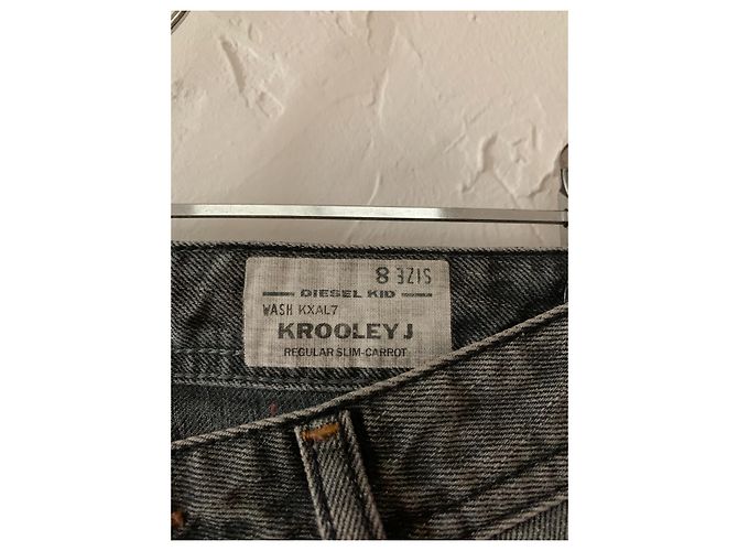 Jean Diesel Slim Gris Coton Garçon 8 ans - vue 8