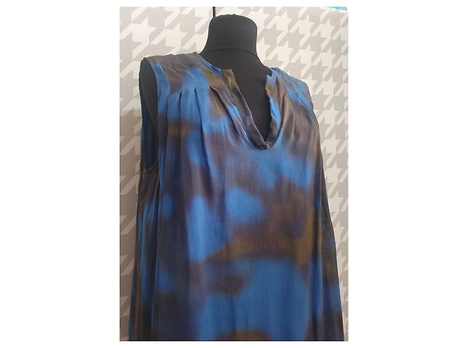 Filippa K Seidenkleid Blau Mehrfarben - Ansicht 2