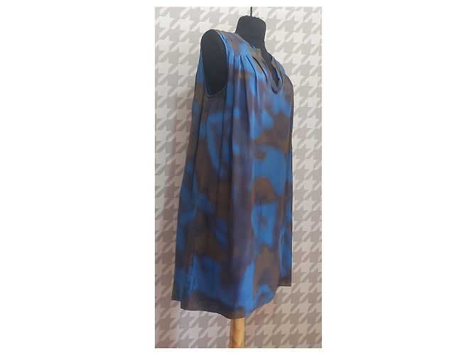 Filippa K Seidenkleid Blau Mehrfarben - Ansicht 3