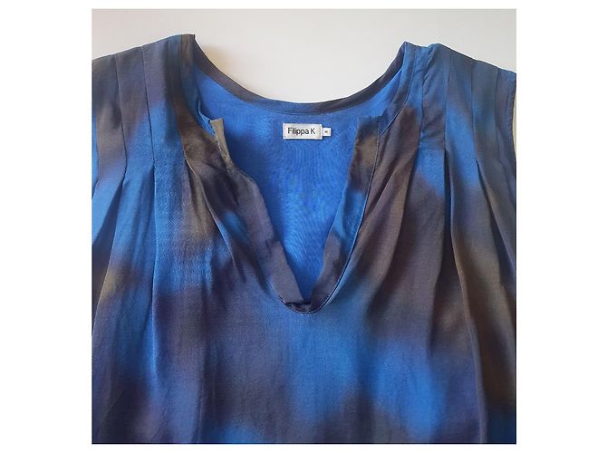 Filippa K Seidenkleid Blau Mehrfarben - Ansicht 5