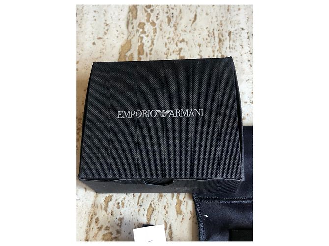 Gemelli Emporio Armani Nero Grigio Silver hardware - vista 4