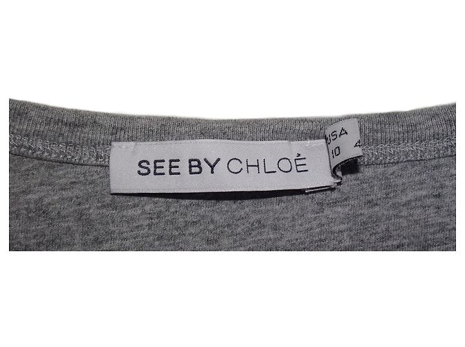 SEE BY CHLOÉ LOGO TEE Grigio - vista 3