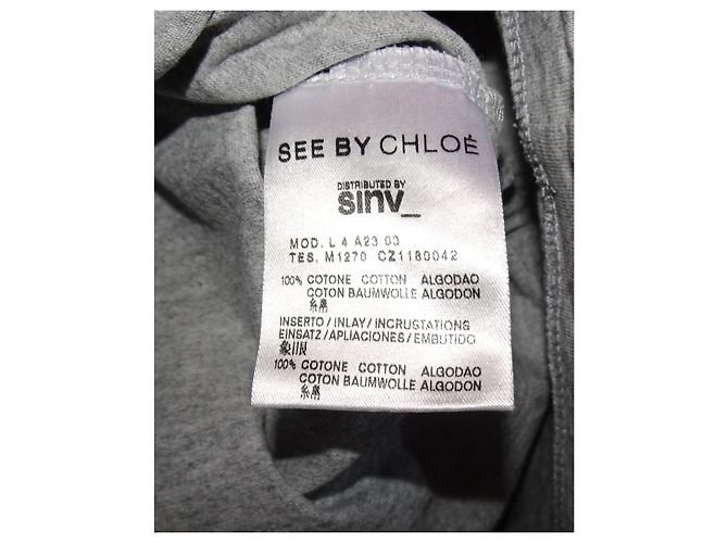SEE BY CHLOÉ LOGO TEE Grigio - vista 4