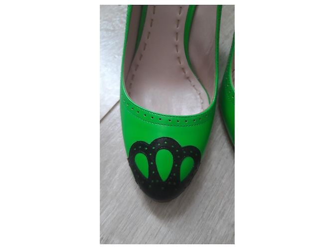 Miu Miu Lederpumps Schwarz Grün mit 10cm Absatz - Ansicht 4