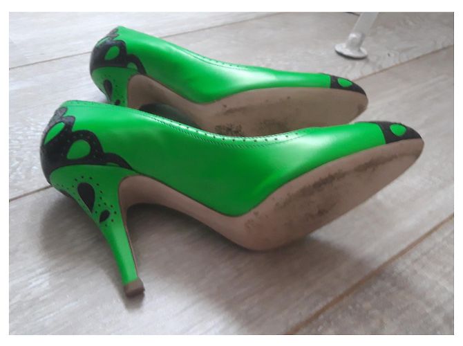 Miu Miu Lederpumps Schwarz Grün mit 10cm Absatz - Ansicht 6