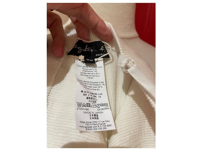 Vestido Agnès b. de algodón blanco con bordados negro y amarillo - vista 4