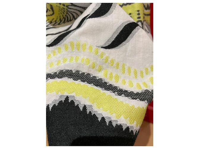Vestido Agnès b. de algodón blanco con bordados negro y amarillo - vista 5
