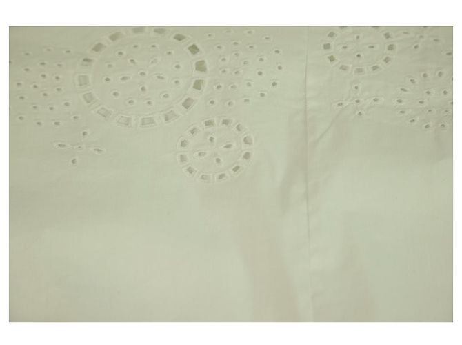 BCBG Max Azria Weiße Puffärmel Spitzendetails Mini-Länge Kleidergröße 2 - Ansicht 4