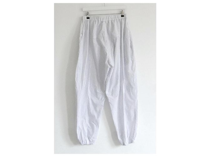Hussein Chalayan Pantalones de algodón a rayas Chalayan con globos Blanco - vista 5