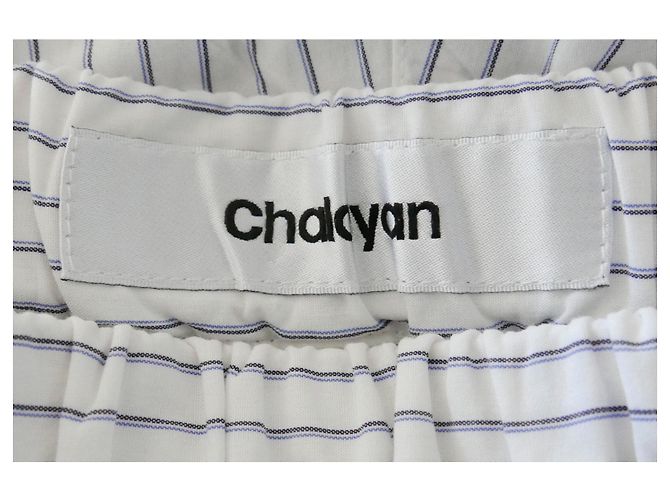 Hussein Chalayan Pantalones de algodón a rayas Chalayan con globos Blanco - vista 6