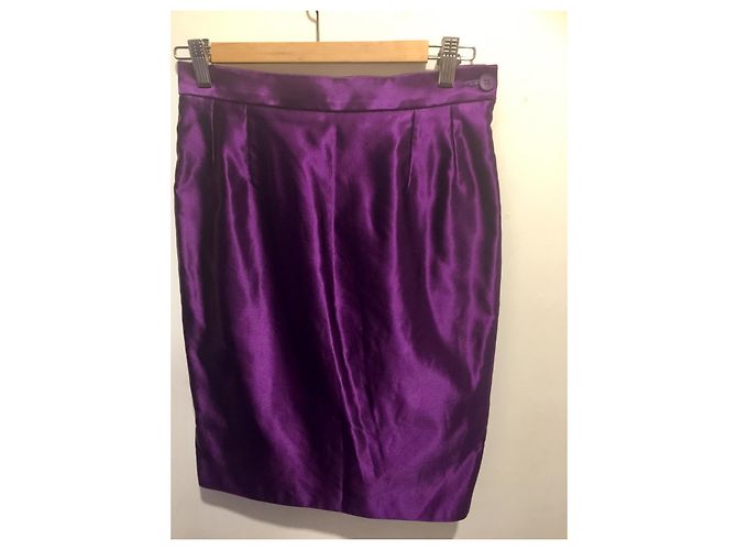 Yves Saint Laurent Falda de satén violeta YSL, Atractivo Morado oscuro - vista 2