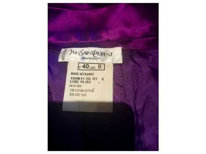 Yves Saint Laurent Falda de satén violeta YSL, Atractivo Morado oscuro - vista 3
