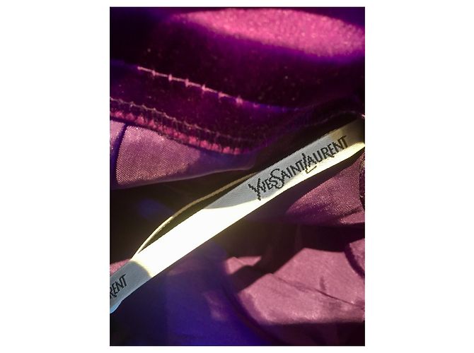 Yves Saint Laurent Falda de satén violeta YSL, Atractivo Morado oscuro - vista 4