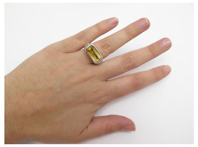 ANELLO REPOSSI SIGILLO T50 giallo oro 18ANELLO CON ORO E DIAMANTI K CITRINO E DIAMANTI D'oro - vista 14