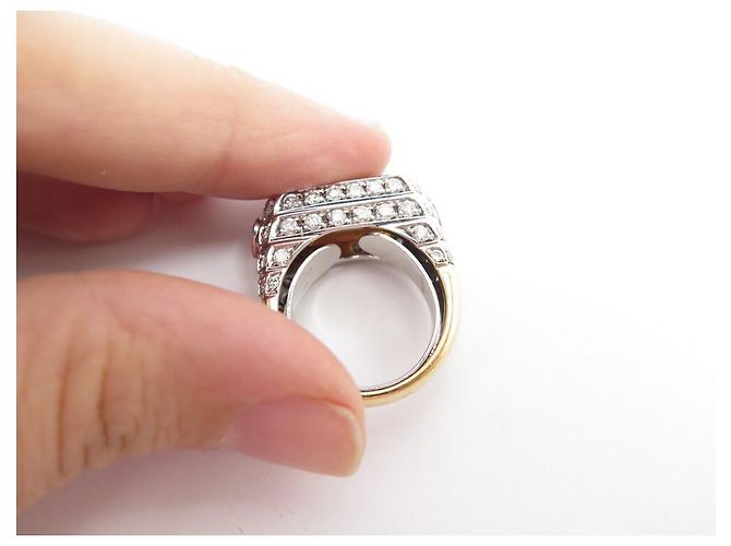 ANELLO REPOSSI SIGILLO T50 giallo oro 18ANELLO CON ORO E DIAMANTI K CITRINO E DIAMANTI D'oro - vista 4