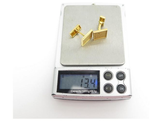 GEMELLI QUADRATI CARTIER IN ORO GIALLO 18K 13GEMELLI IN ORO CON SCATOLA GR - vista 7