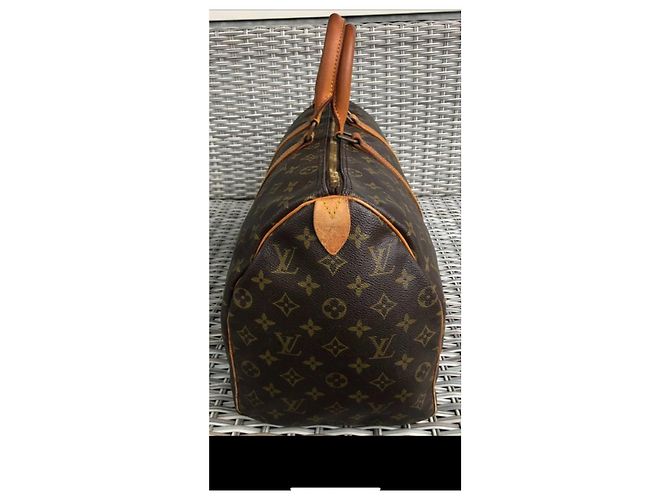 Borsa da viaggio Louis Vuitton Mod 45 in pelle marrone - vista 2