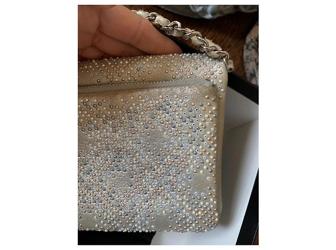 Timeless Chanel Mini-Umhängetasche Beige - Ansicht 7