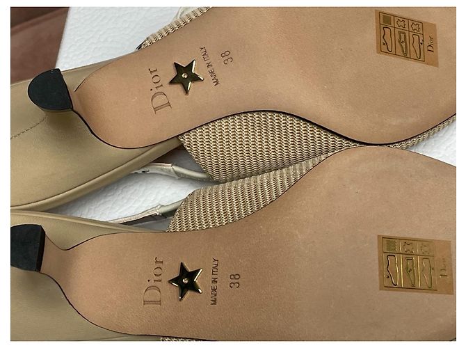 Sandálias Slingback Christian Dior Bege Tamanho 38 - vista 4