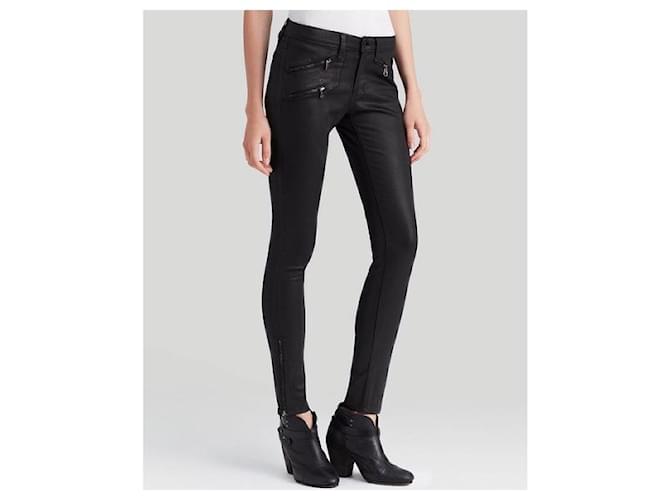 Rag & Bone Vaqueros Moto con cremallera revestida Negro - vista 2