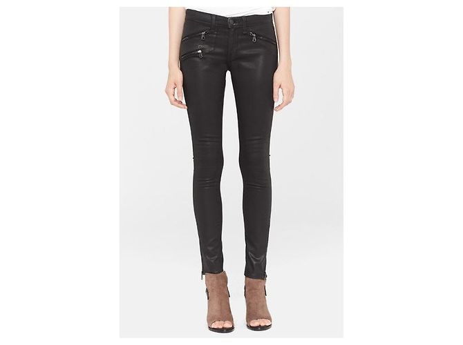Rag & Bone Vaqueros Moto con cremallera revestida Negro - vista 3