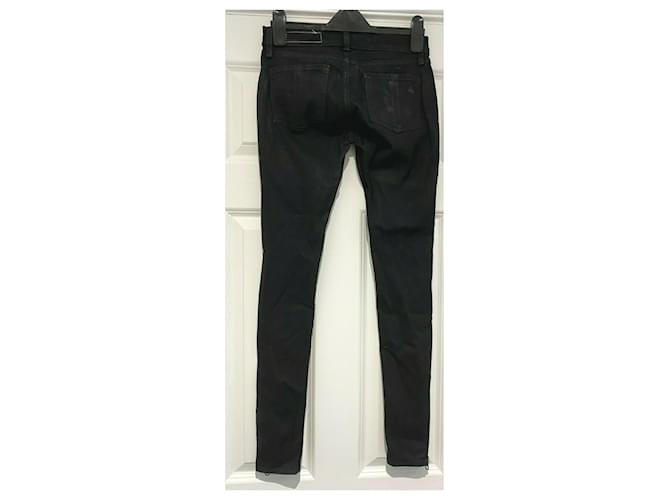 Rag & Bone Vaqueros Moto con cremallera revestida Negro - vista 5