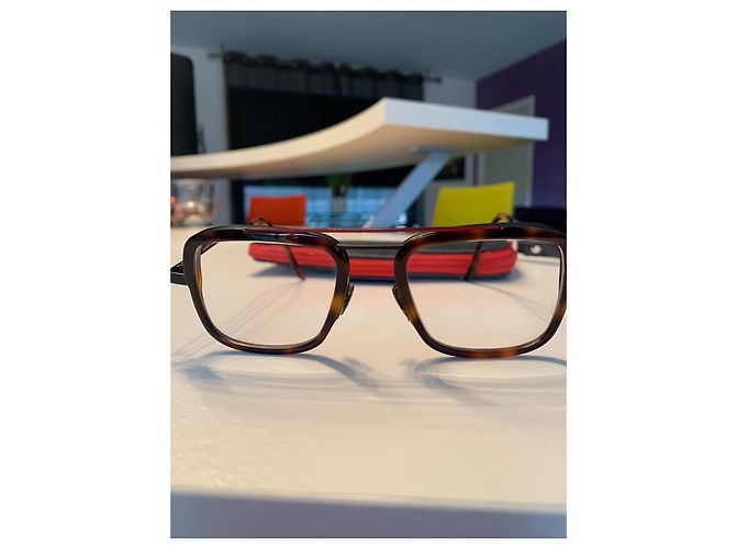 Autre Marque Gafas Scamby Negras Carey de Plástico Negro Roja - vista 2