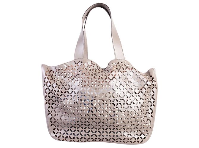 Alaïa Laser Cut Leather Tote Bag - view 3