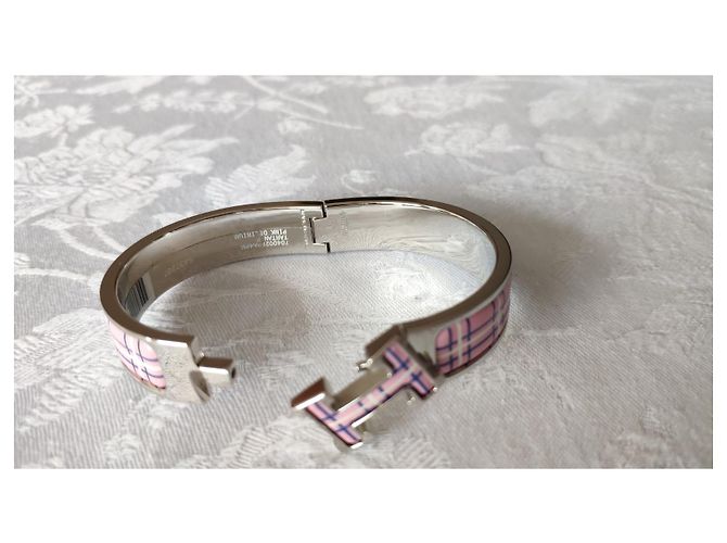 Hermès HERMES BRACLET CLIC CLAC “H” TARTAN PINK DELIRIUM - view 4