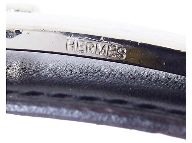 Hermès Cinturón de cuero Hermes Black Reversible Martelee Constance Castaño Negro Marrón oscuro - vista 4