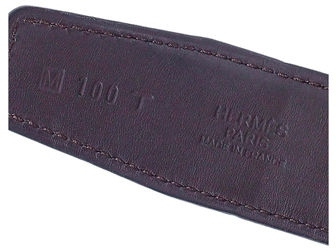 Hermès Cinturón de cuero Hermes Black Reversible Martelee Constance Castaño Negro Marrón oscuro - vista 5