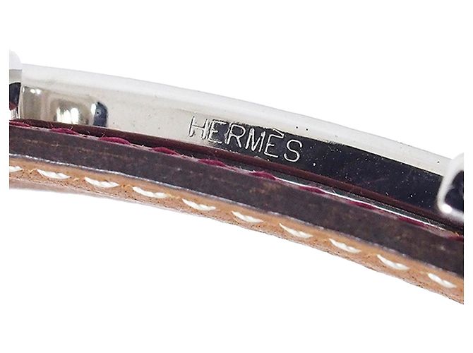 Hermès Cinturón de cuero Hermes Red Reversible Martelee Constance Castaño Roja - vista 4