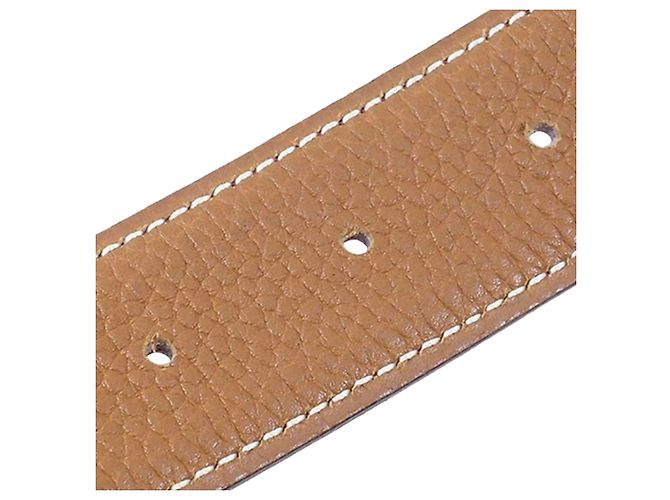 Hermès Cinturón de cuero Hermes Red Reversible Martelee Constance Castaño Roja - vista 8