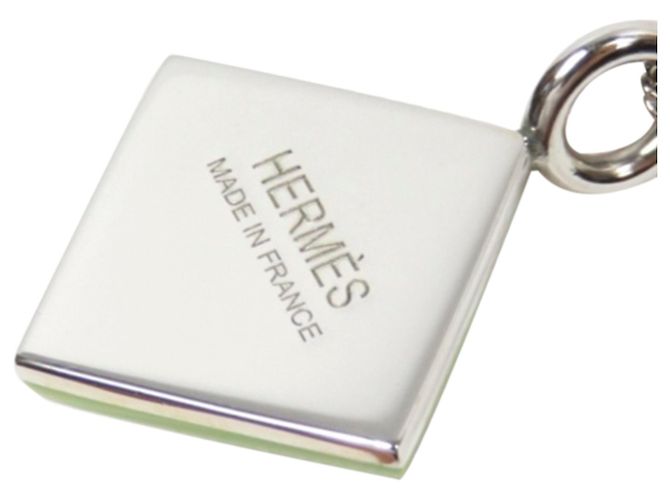 Ring Hermès Hermes Silver Medor Folk Pendant Necklace Silvery Green - view 4