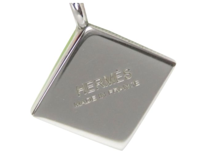 Ring Hermès Hermes Silver Medor Folk Pendant Necklace Silvery Green - view 5