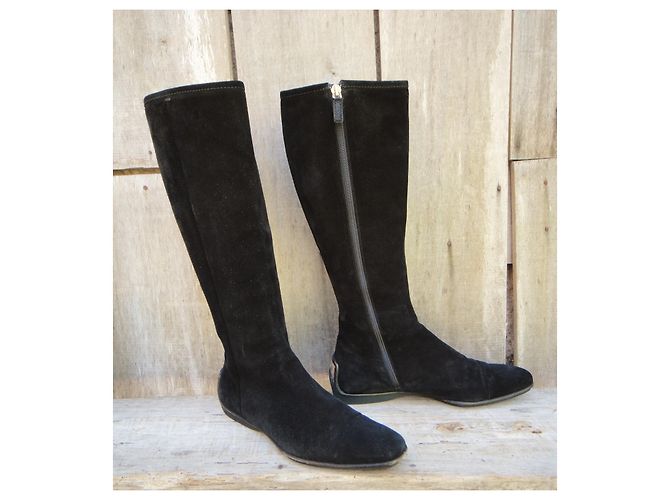 Botas Gucci de ante negras 38 IT Negro - vista 2