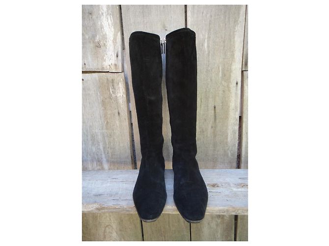 Botas Gucci de ante negras 38 IT Negro - vista 3