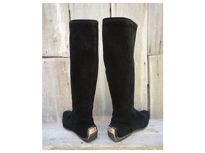 Botas Gucci de ante negras 38 IT Negro - vista 5