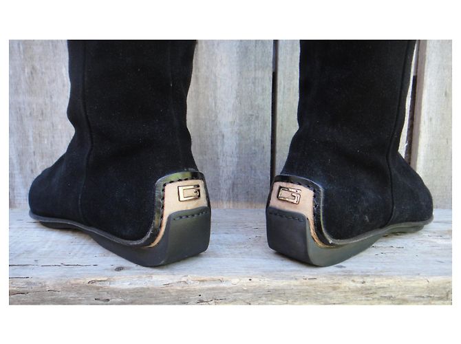 Botas Gucci de ante negras 38 IT Negro - vista 6