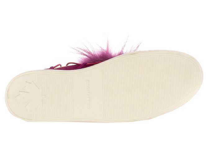 Sneakers Dsquared2 Viola in Pelle e Pelliccia di Procione 37 Rosa Porpora - vista 3