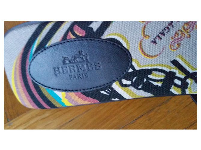 Hermès SANDALO HERMES IN PELLE NERA ORAN Nero - vista 2