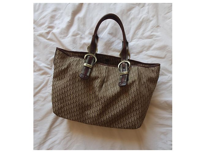 Borsa tote Dior in tela monogrammata marrone - vista 2