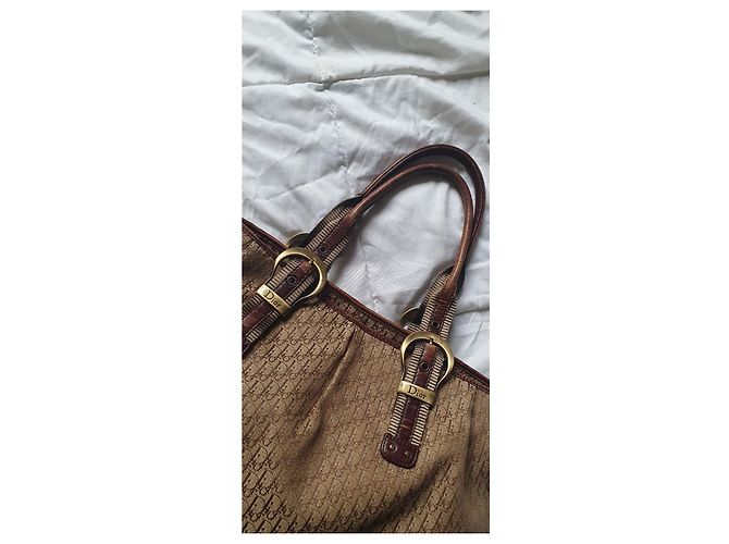 Borsa tote Dior in tela monogrammata marrone - vista 8
