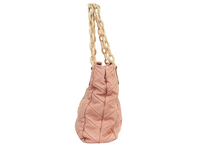 Miu Miu Sacola acolchoada Chevron rosa - vista 4