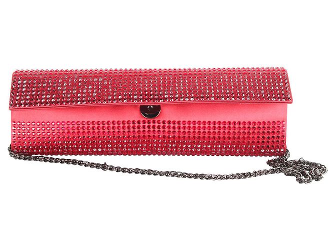 Rodo Pochette con Cristalli Rossi Rosso - vista 5