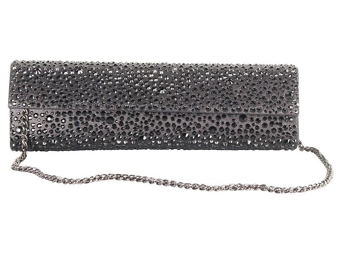 Rodo Pochette di cristallo nera Nero - vista 5