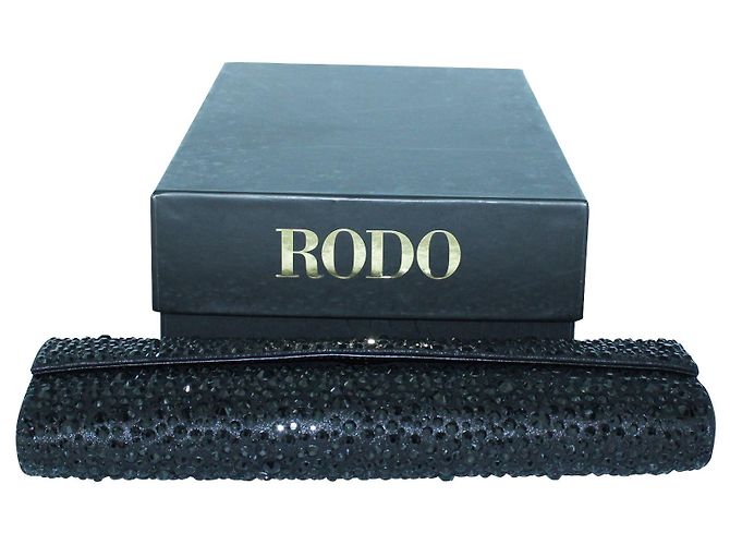 Rodo Pochette di cristallo nera Nero - vista 8
