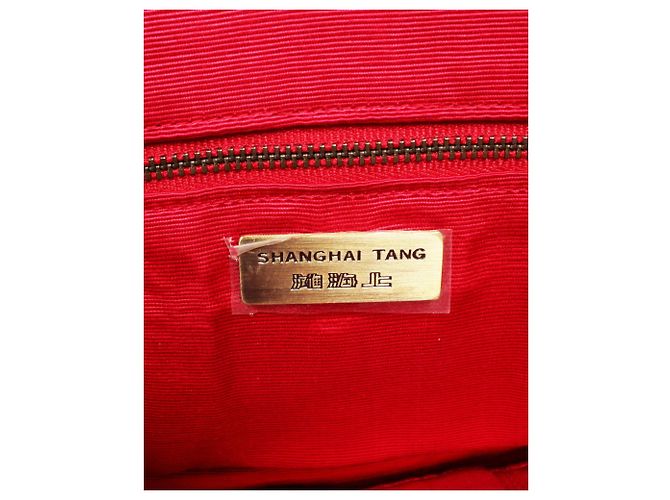 Shanghai Tang Borsa a mano in pelle rossa Carne - vista 5