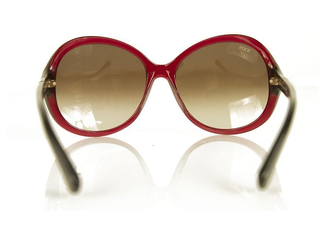Tod's TO 30 69F Gafas de sol gradientes extragrandes para mujer con montura redonda roja burdeos - vista 3