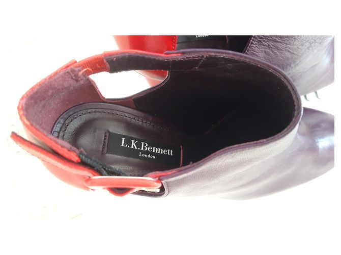 Décolleté Lk Bennett in pelle rosso e melanzana 38 EU Porpora - vista 5